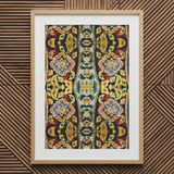 Masala Thai - Mosaic Pattern Art Print / Canvas Vibrant Intricately Patterned Art Print Light Wood Frame Thailand’s Psychedelic Temple,
