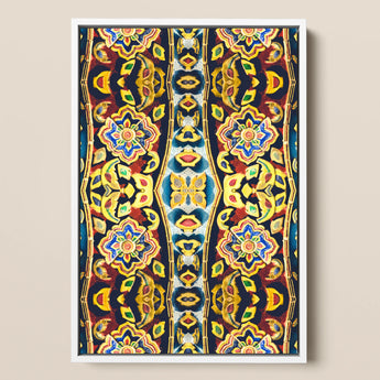 Masala Thai - Mosaic Pattern Art Print / Canvas Vibrant Symmetrical Artwork White Frame Intricate Floral Geometric Thailand’s Psychedelic