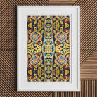 Masala Thai - Mosaic Pattern Art Print, Framed Colorful Symmetrical Pattern Artwork Intricate Floral Geometric