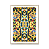 Masala Thai - Mosaic Pattern Art Print, Framed Kaleidoscopic Pattern Artwork Vibrant Floral Geometric Designs