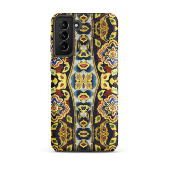 Masala Thai - Mosaic Pattern Art Samsung Case, Galaxy S21 Plus / Matte, Smartphone Case Vibrant Ornate Floral Geometric Pattern Yellow