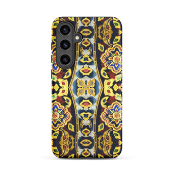 Masala Thai - Mosaic Pattern Art Samsung Case, Galaxy S24 Plus / Matte, Phone Case Vibrant Symmetrical Floral Pattern Gold Red
