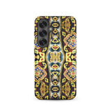 Masala Thai - Mosaic Pattern Art Samsung Case, Galaxy S25 / Matte, Phone Case Vibrant Symmetrical Floral-inspired Pattern Yellow Blue