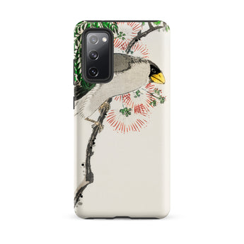 Masked Hawfinch - Numata Kashu Samsung Case, Galaxy S20 Fe / Matte, White Smartphone Case Bird Branch Design