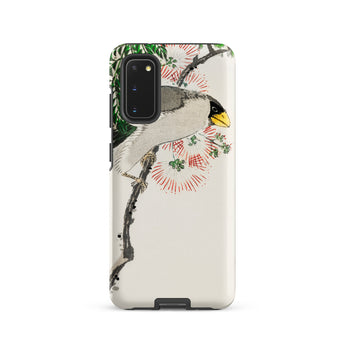 Masked Hawfinch - Numata Kashu Samsung Case, Galaxy S20 / Matte, Smartphone Case Artistic Depiction Bird Branch Flowers