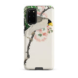 Masked Hawfinch - Numata Kashu Samsung Case, Galaxy S20 Plus / Matte, White Smartphone Case Bird Branch Design