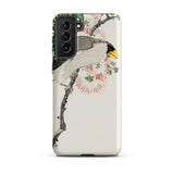 Masked Hawfinch - Numata Kashu Samsung Case, Galaxy S21 Plus / Matte, Phone Case Bird Branch Flowers Rendered Traditional East