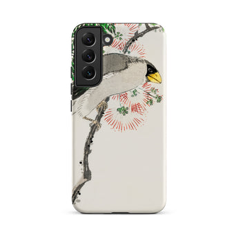 Masked Hawfinch - Numata Kashu Samsung Case, Galaxy S22 Plus / Matte, Phone Case Illustration Bird Branch