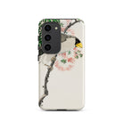 Masked Hawfinch Numata Kashu Samsung Case, Galaxy S23 / Matte, White Phone Case Bird Flowers Design