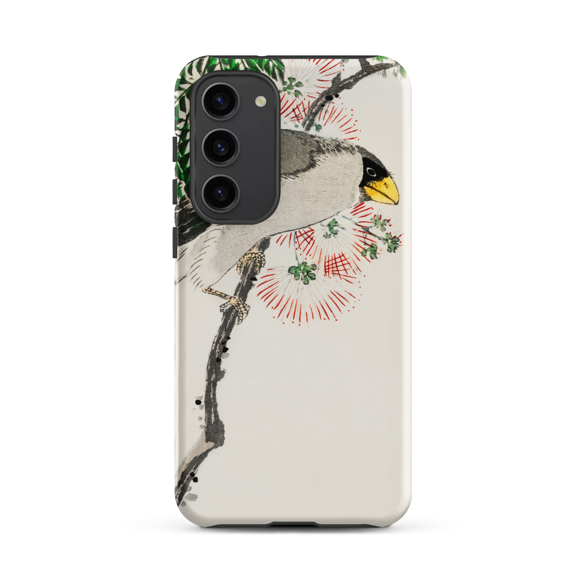 Masked Hawfinch Numata Kashu Samsung Case, Galaxy S23 Plus / Matte, Phone Case Bird Floral Design