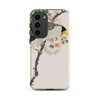 Masked Hawfinch - Numata Kashu Samsung Case, Galaxy S23 Plus / Matte, Phone Case Bird Floral Design