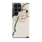 Masked Hawfinch Numata Kashu Samsung Case, Galaxy S23 Ultra / Matte, Smartphone Case White Bird Yellow Beak Black Mask