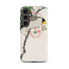 Masked Hawfinch Numata Kashu Samsung Case, Galaxy S24 Plus / Matte, Phone Case Bird Floral Design
