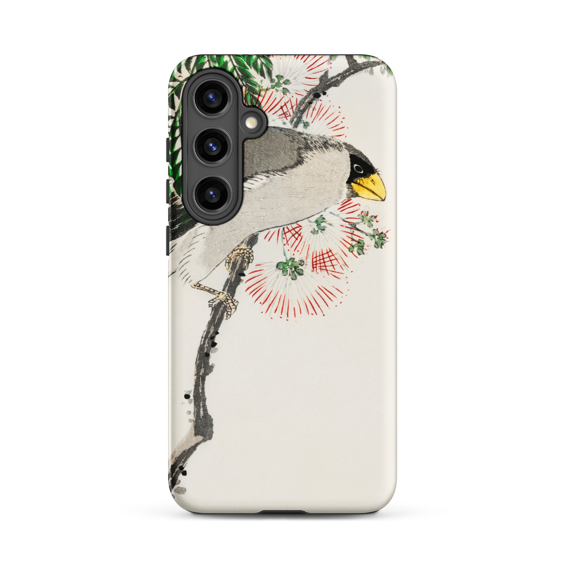 Masked Hawfinch Numata Kashu Samsung Case, Galaxy S24 Plus / Matte, Phone Case Bird Floral Design