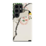 Masked Hawfinch - Numata Kashu Samsung Case, Galaxy S24 Ultra / Matte, White Smartphone Case Bird Floral Design