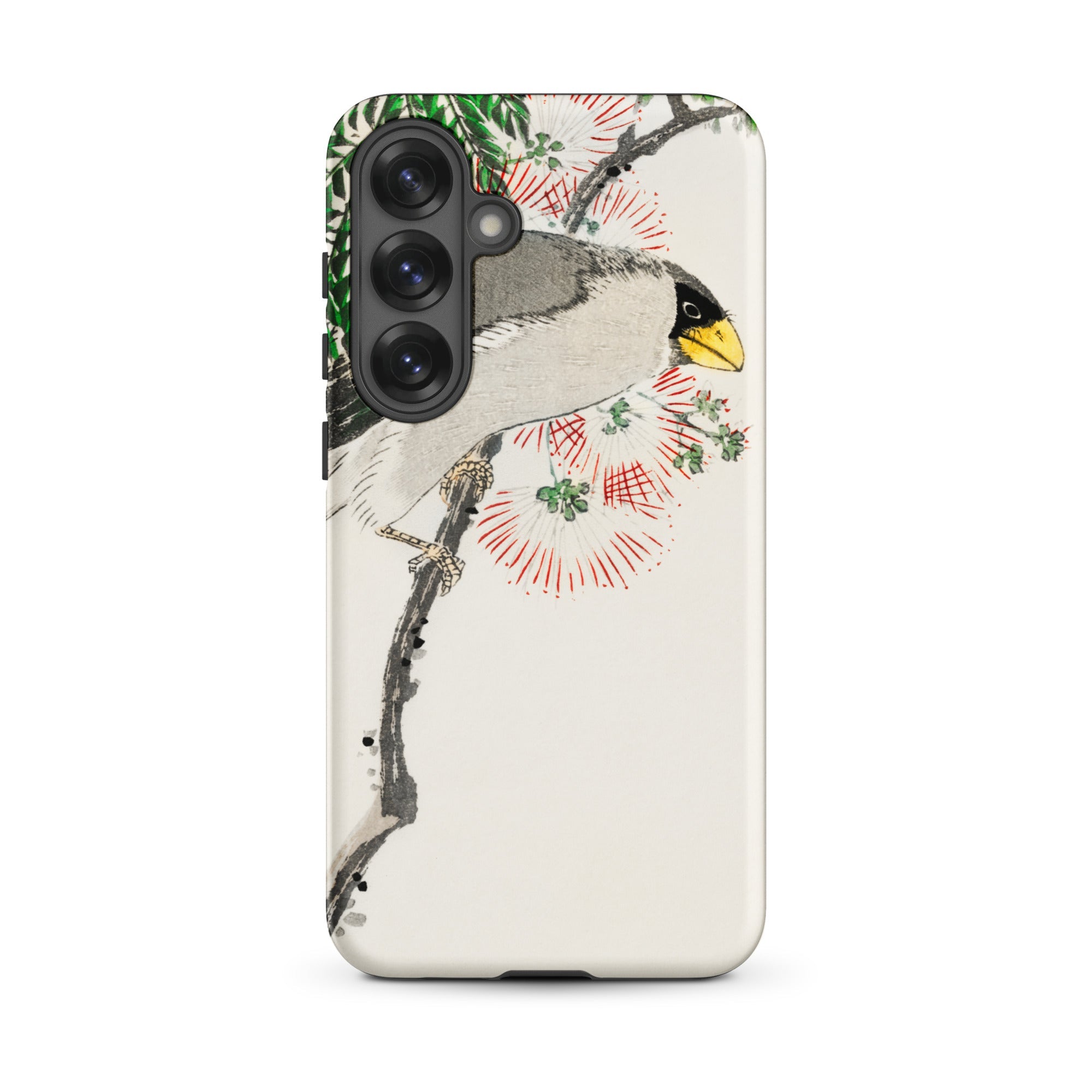 Masked Hawfinch Numata Kashu Samsung Case, Galaxy S25 Plus / Matte, White Phone Case Bird Branch Design