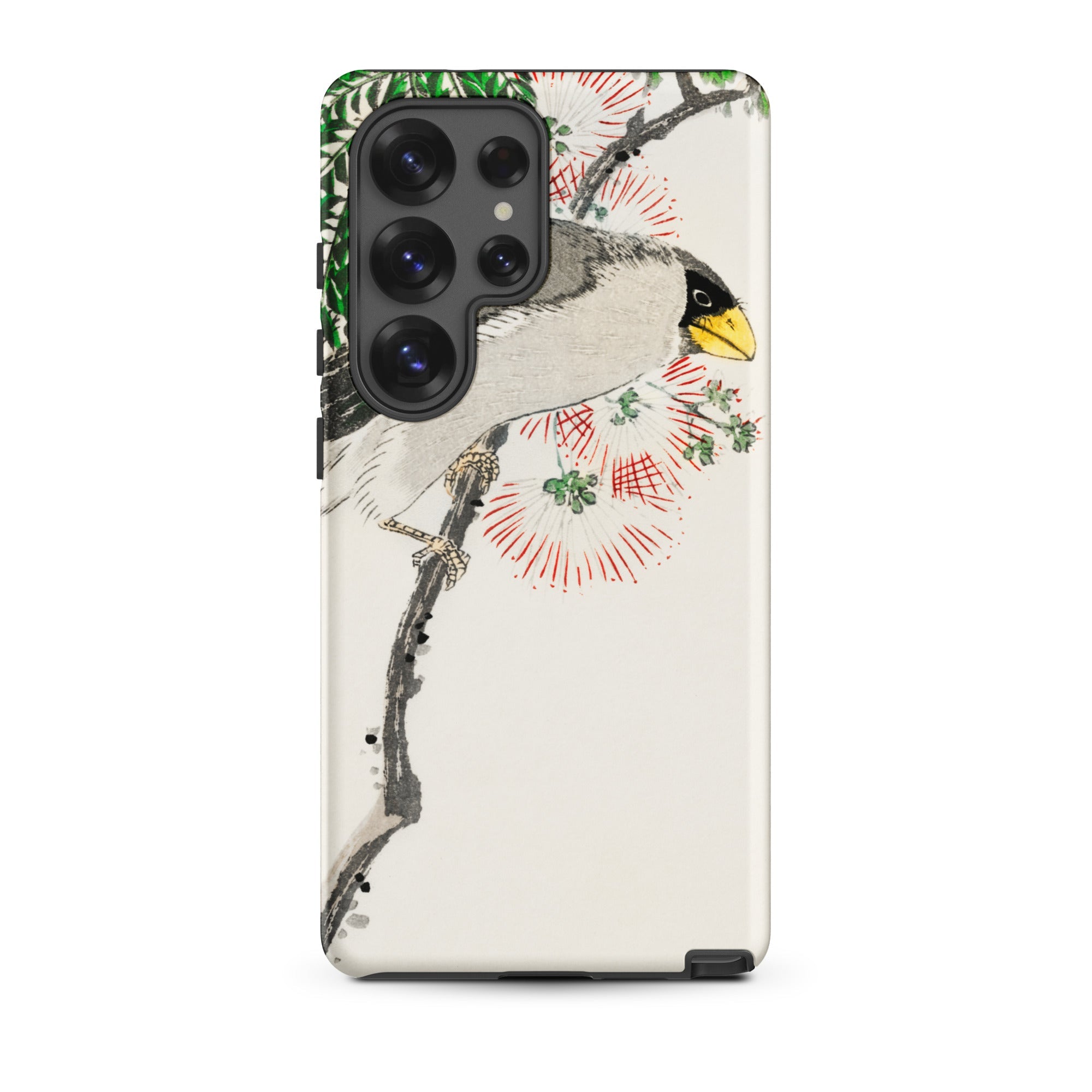 Masked Hawfinch Numata Kashu Samsung Case, Galaxy S25 Ultra / Matte, Smartphone Case Bird Branch Flowers