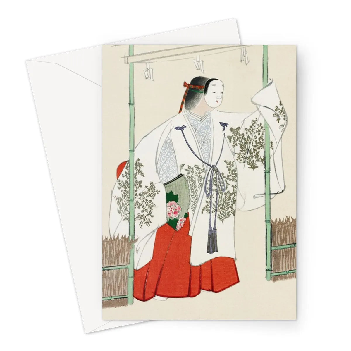 Masked Man By Kamisaka Sekka Greeting Card - A5 Portrait / 1 Card - Greeting & Note Cards - Aesthetic Art