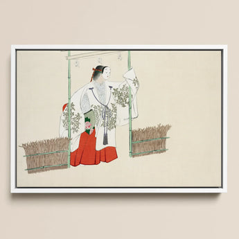 Masked Man - Kamisaka Sekka Meiji Kabuki Art Print / Canvas, 18x12’’ / 46x31cm / White Frame, Posters Prints & Visual Artwork, Toby Leon