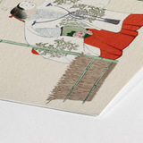 Masked Man - Kamisaka Sekka Meiji Kabuki Art Print / Canvas Delicate Watercolor Illustration Textured Paper Depicts Traditional Japanese,