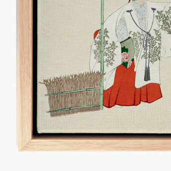 Masked Man - Kamisaka Sekka Meiji Kabuki Art Print / Canvas Framed Traditional Japanese Woman Ornate White, Meiji-era Artistic Revolution,