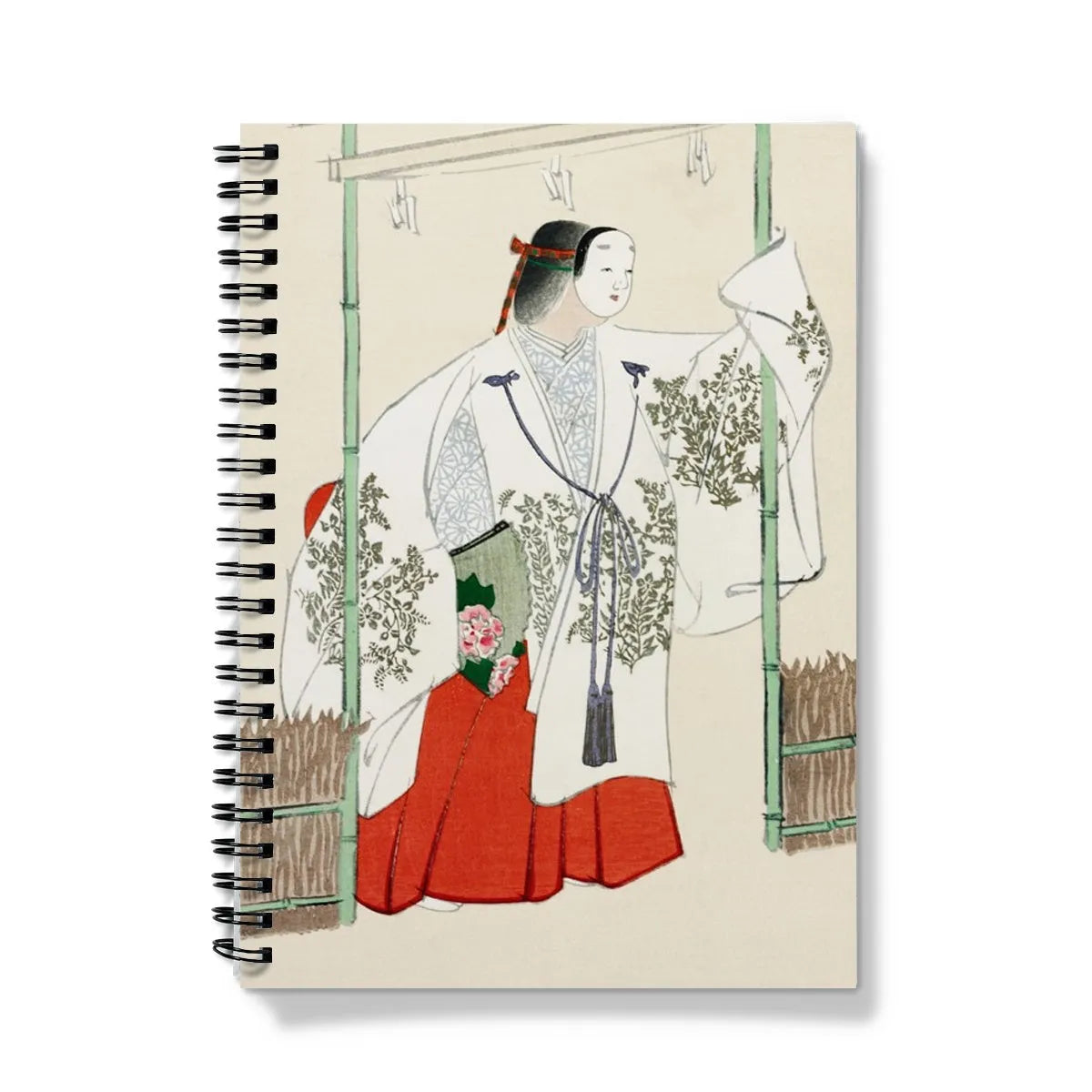 Masked Man By Kamisaka Sekka Notebook - A5 / Graph - Notebooks & Notepads - Aesthetic Art