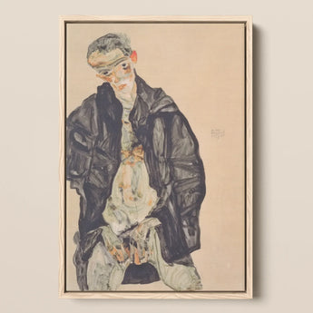 Masturbation - Egon Schiele Art Print / Canvas, 12x18’’ / 31x46cm / Natural Frame, Posters Prints & Visual Artwork, Toby Leon
