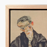 Masturbation - Egon Schiele Art Print / Canvas Framed Stylized Portrait Muted Earth Tones Positions, Pale Flesh Unraveling, Schiele’s Hand
