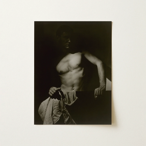 Max After Surfing - Olive Cotton Art Print / Canvas, Revealing Taut Muscle, Elemental Contrasts, Shoulder Arcs