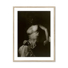 Max After Surfing Olive Cotton Art Print, Framed Black White Photograph Man’s Torso