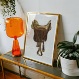 Mclellan Saddle - Walter Praefke Equestrian Art Print, Framed Artwork Vintage Horse Saddle