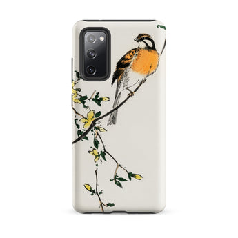 Meadow Bunting - Numata Kashu Samsung Case, Galaxy S20 Fe / Matte, White Phone Case Bird Branch Design