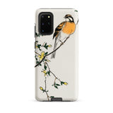 Meadow Bunting - Numata Kashu Samsung Case, Galaxy S20 Plus / Matte, Smartphone Case Bird Branch Illustration