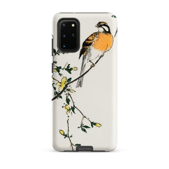 Meadow Bunting - Numata Kashu Samsung Case, Galaxy S20 Plus / Matte, Smartphone Case Bird Branch Illustration