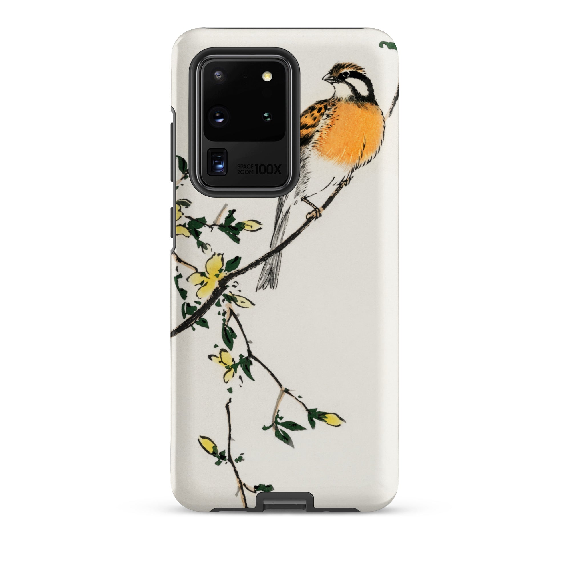 Meadow Bunting Numata Kashu Samsung Case, Galaxy S20 Ultra / Matte, White Phone Case Bird Branch Design