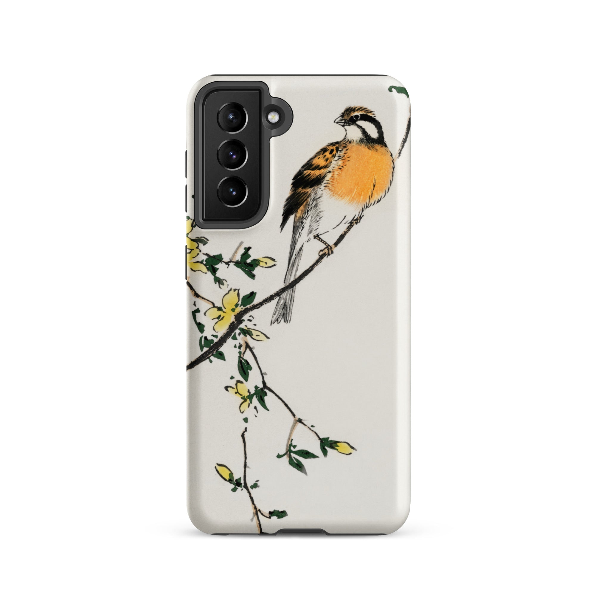 Meadow Bunting Numata Kashu Samsung Case, Galaxy S21 / Matte, White Smartphone Case Bird Branch Design