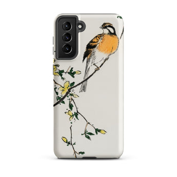 Meadow Bunting - Numata Kashu Samsung Case, Galaxy S21 Plus / Matte, White Phone Case Bird Branch Design