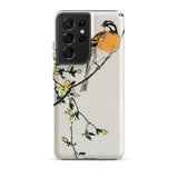 Meadow Bunting - Numata Kashu Samsung Case, Galaxy S21 Ultra / Matte, White Smartphone Case Black Camera Module Cutout Colorful