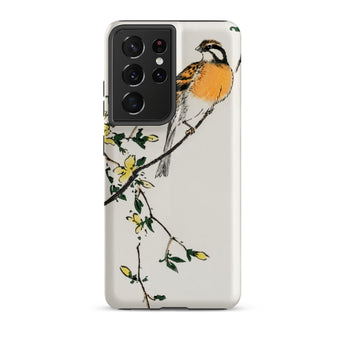 Meadow Bunting - Numata Kashu Samsung Case, Galaxy S21 Ultra / Matte, White Smartphone Case Black Camera Module Cutout Colorful