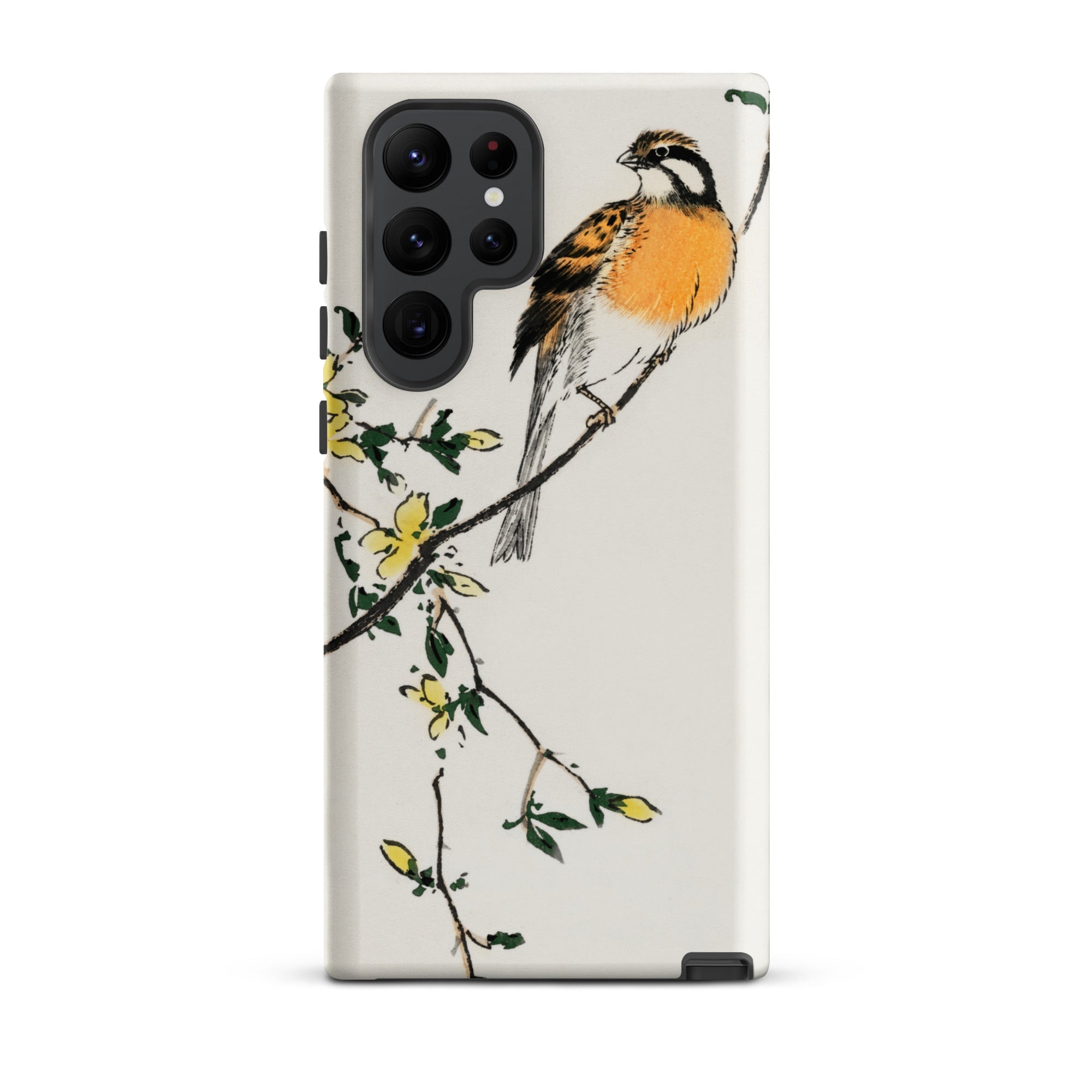 Meadow Bunting Numata Kashu Samsung Case, Galaxy S22 Ultra / Matte, Protective Phone Case Artistic Illustration Bird Branch