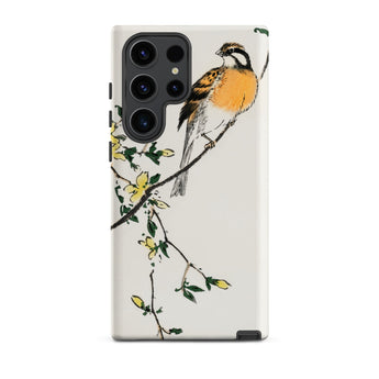 Meadow Bunting - Numata Kashu Samsung Case, Galaxy S23 Ultra / Matte, White Smartphone Case Painted Design Bird Branch