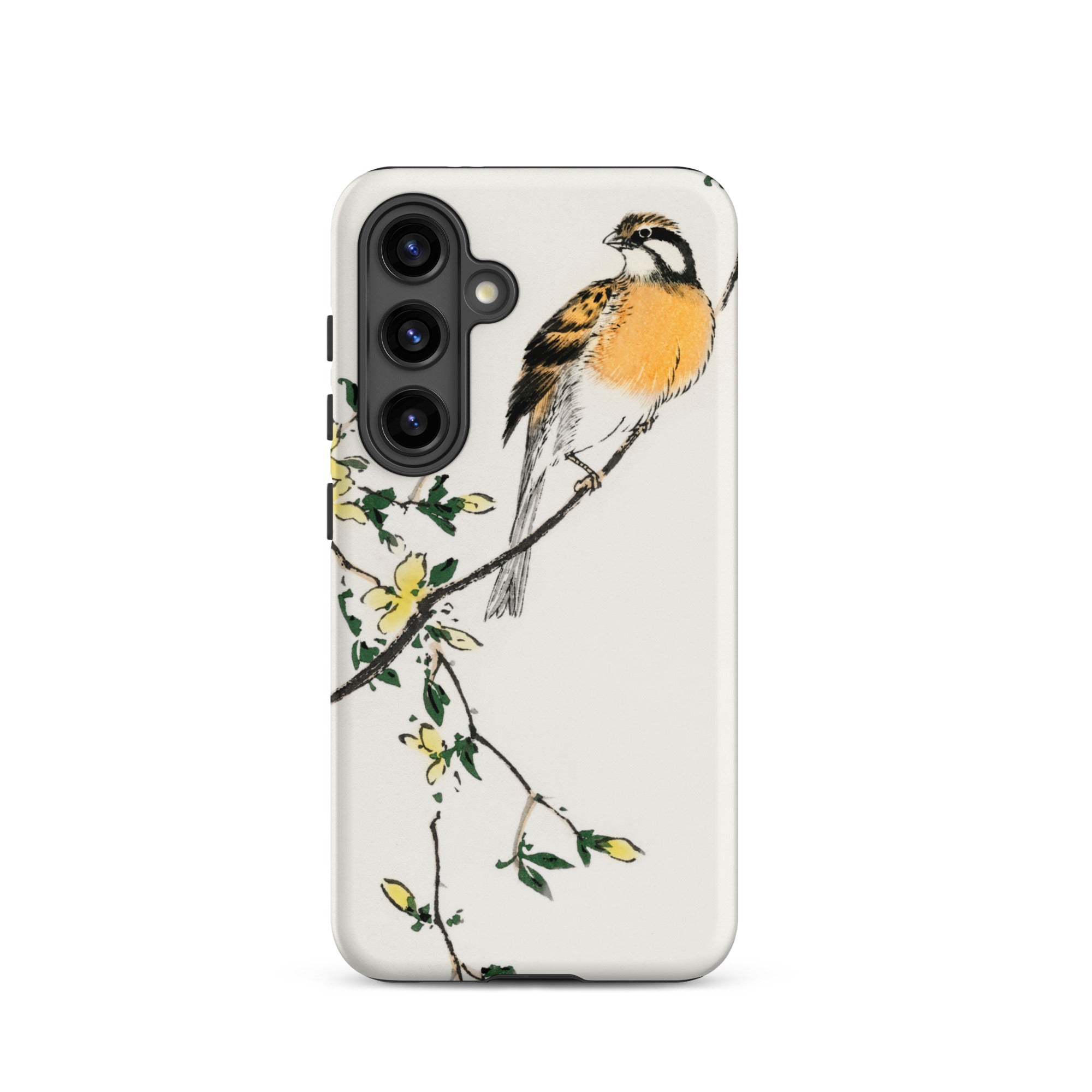 Meadow Bunting Numata Kashu Samsung Case, Galaxy S24 / Matte, White Smartphone Case Bird Branch Design