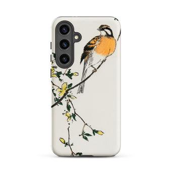 Meadow Bunting - Numata Kashu Samsung Case, Galaxy S24 Plus / Matte, White Phone Case Bird Branch Design