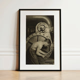 Mechanic and Steam Pump - Lewis w Hine Art Print / Canvas, 12x18’’ / 31x46cm / Black Frame / Matboard, Posters Prints & Visual Artwork,