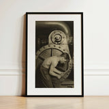 Mechanic and Steam Pump - Lewis w Hine Art Print / Canvas Prints Black-framed White-matted Vintage-style Photographic Print Industrial