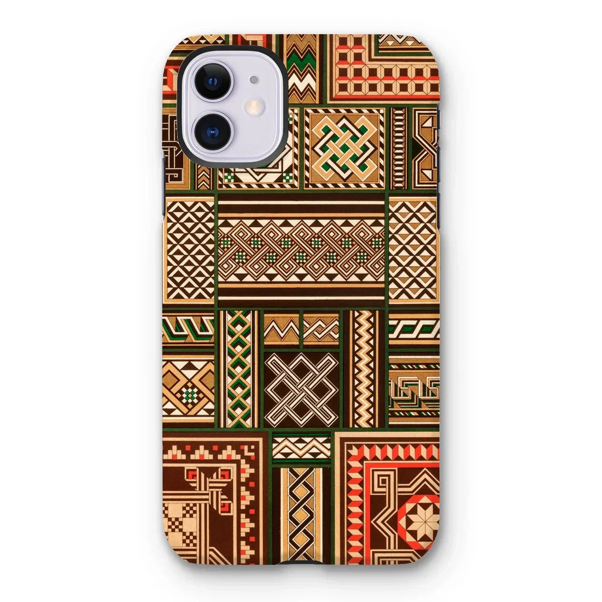 Medieval Floor Tile Patterns - Auguste Racinet Iphone Case, 11 / Matte, Iphone Case Geometric African Tribal Pattern Design Earth