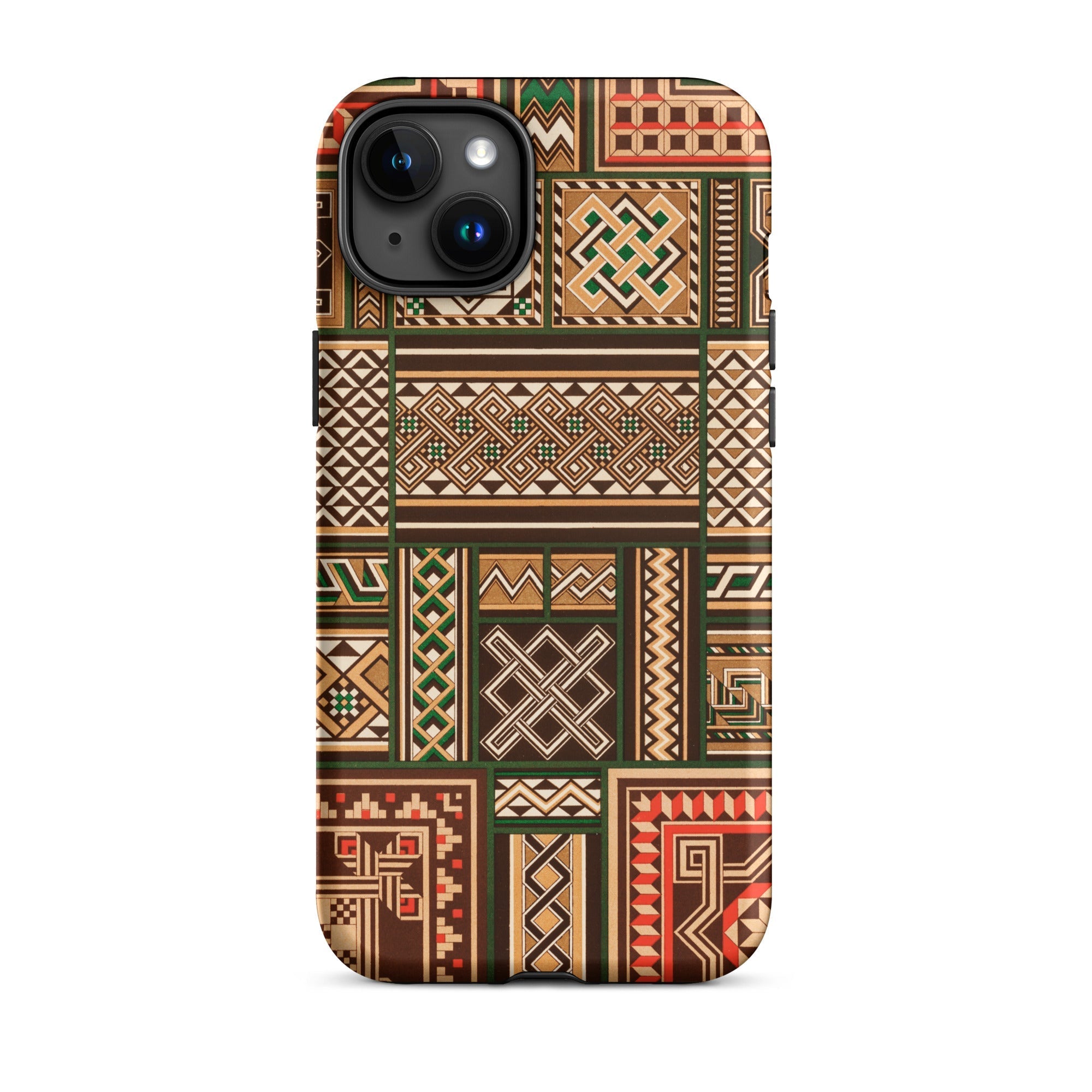 Medieval Floor Tile Patterns Auguste Racinet Iphone Case, 15 Plus / Matte, Patterned Smartphone Case