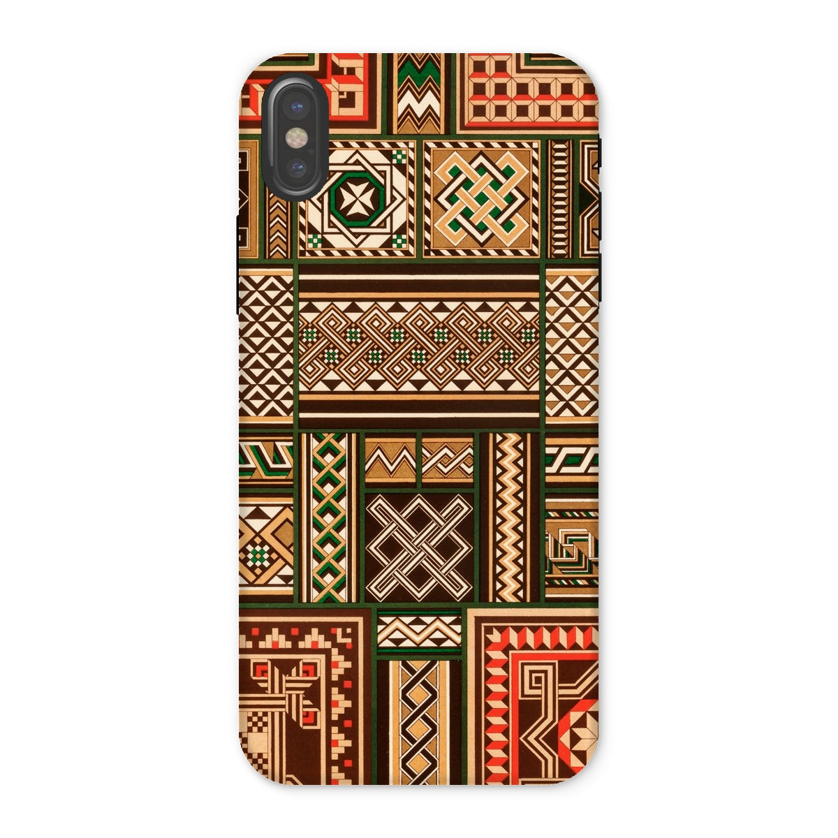 Medieval Floor Tile Patterns Auguste Racinet Iphone Case, x / Matte, Phone Case Traditional African Tribal Patterns Brown Orange