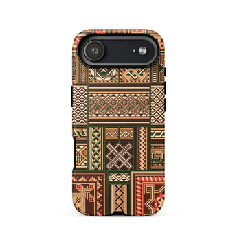 Medieval Floor Tile Patterns - Auguste Racinet Phone Case Iphone 17 Air / Matte Brown Green Patterned Geometric Designs Made, Mobile Cases