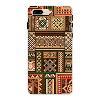 Medieval Floor Tile Patterns - Auguste Racinet Phone Case Iphone 8 Plus / Matte Phone Case Traditional African Tribal Patterns Brown Orange